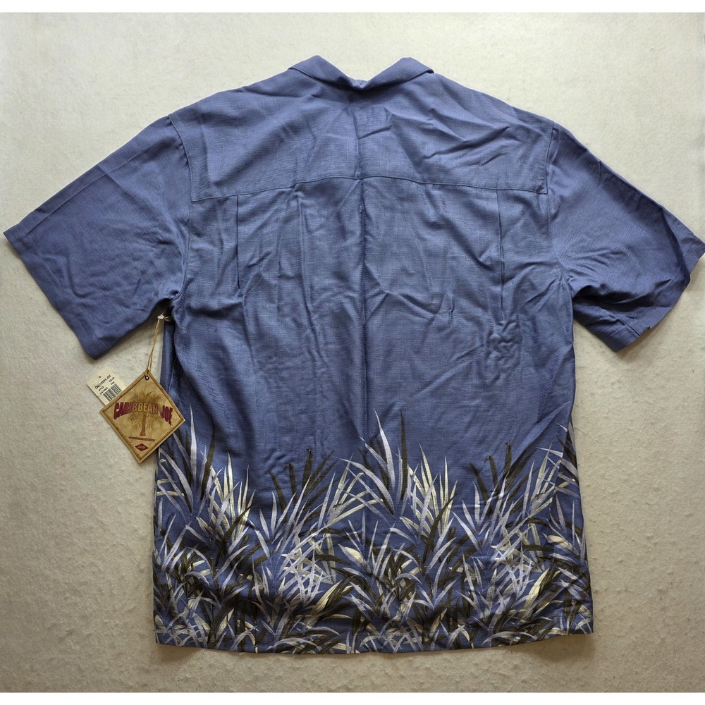Caribbean Joe D767HAC Men's Blue Hawaiian Casual Short Sleeve Shirt. NWT. Size L - Picture 3 of 8